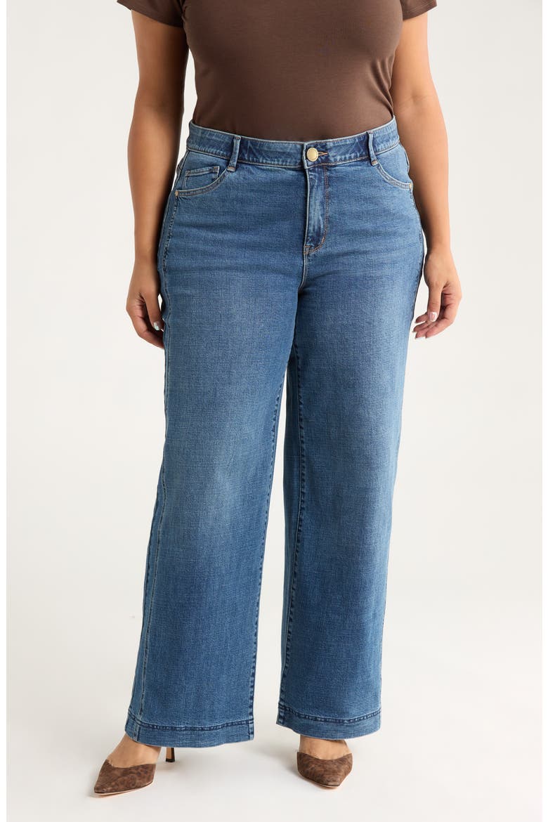 Gracie Skyrise Double Side Seam Wide Leg Jeans, Main, color, MID BLUE
