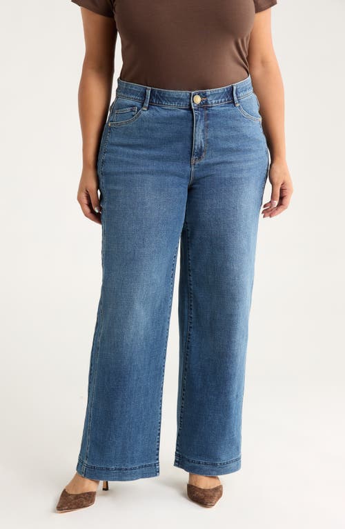 Wit & Wisdom Gracie Skyrise Double Side Seam Wide Leg Jeans In Blue