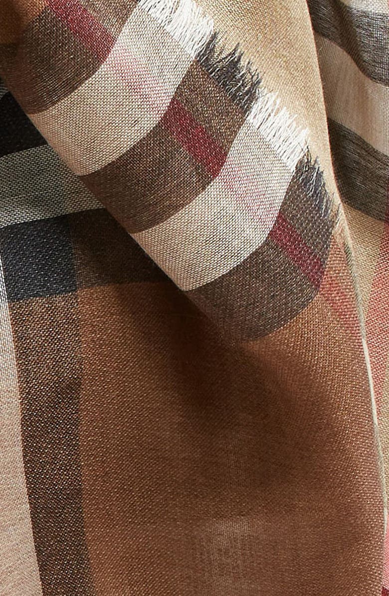 Burberry Giant Check Wool & Silk Scarf, Alternate, color, 