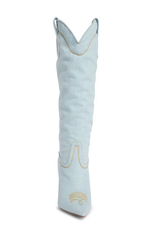 Stuart Weitzman Outwest Denim Western Boot In Blue