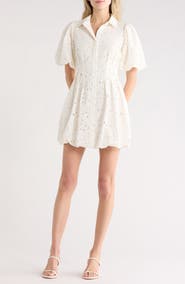 Simkhai Cleo Pintuck Balloon Sleeve Minidress