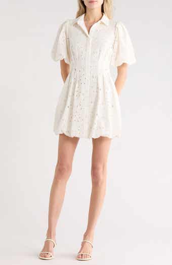 Simkhai Cleo Pintuck Balloon Sleeve Minidress