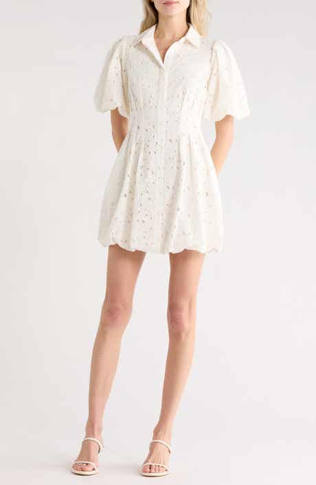 Simkhai Cleo Pintuck Balloon Sleeve Minidress