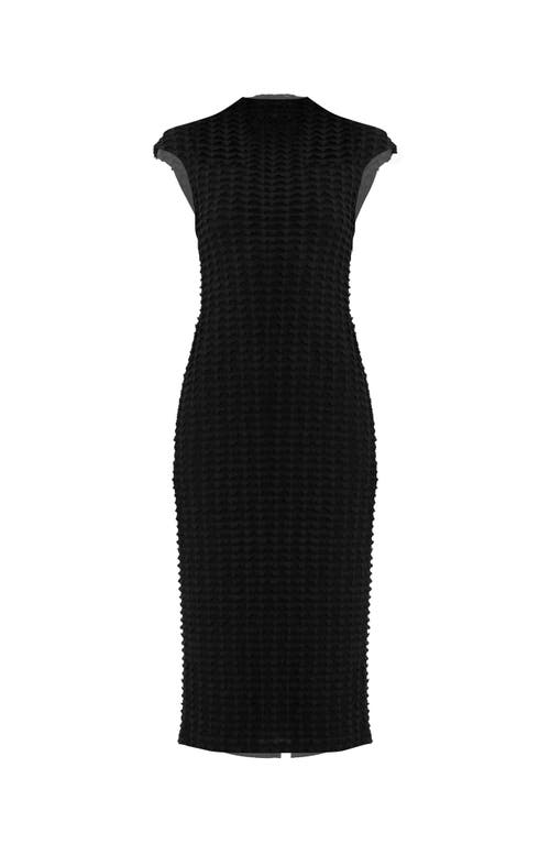 Ivonne Sleeveless Black Midi Dress In Black