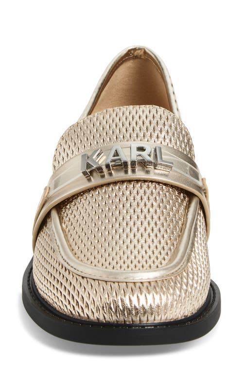 Karl Lagerfeld Paris Rainn Metallic Loafer In Gold