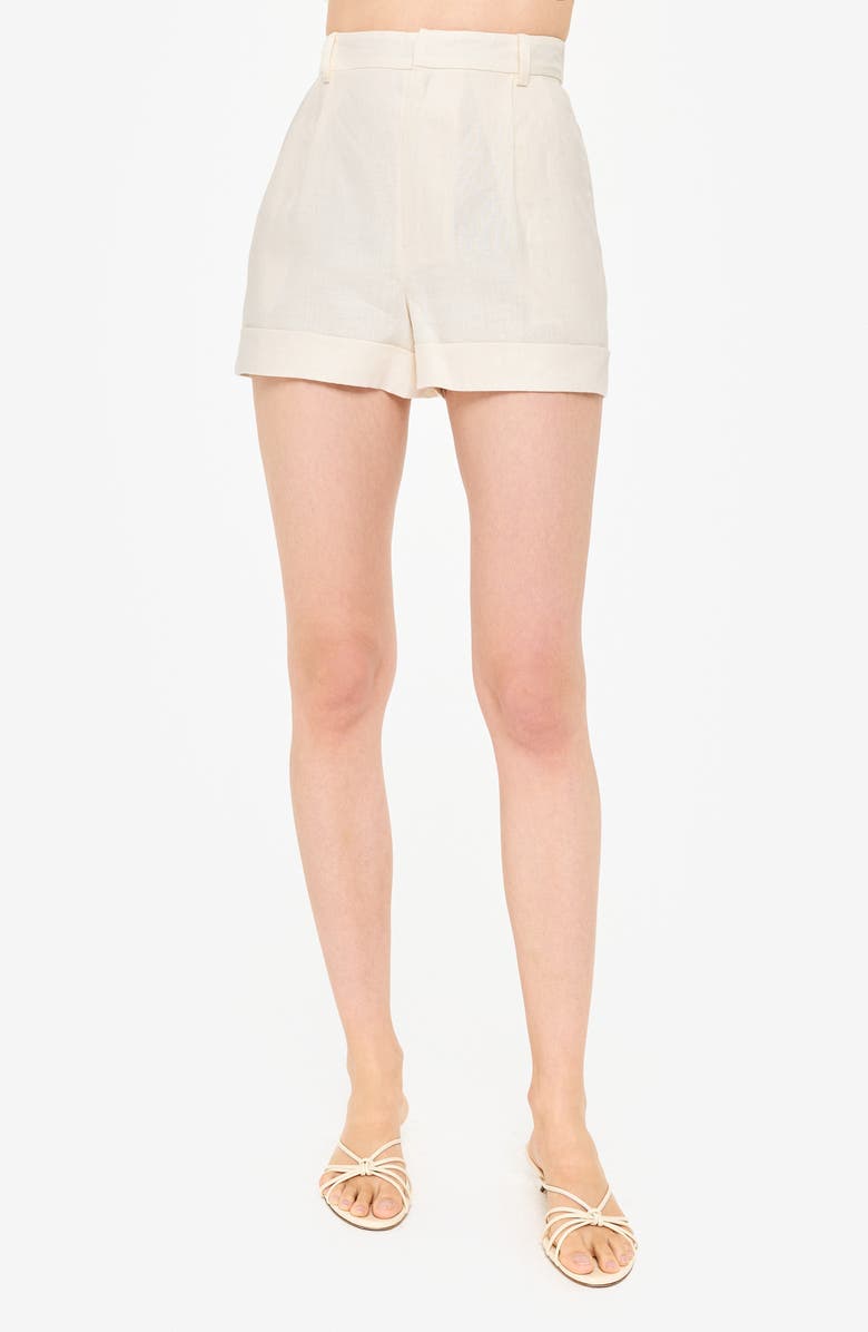 CAMI NYC Ravi High Waist Linen Shorts, Main, color, 