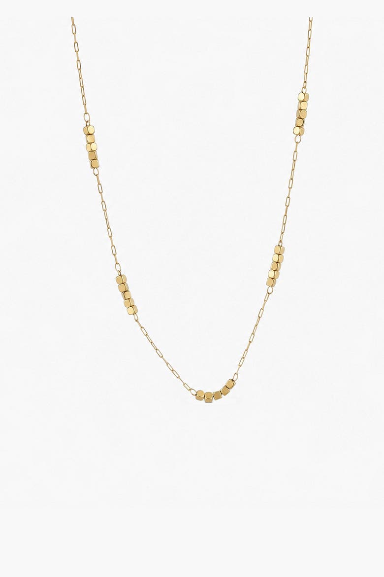 Gold Square Beads Choker, Main, color, Gold