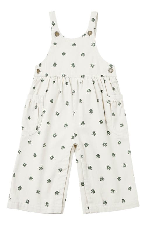 Rylee + Cru Daisy Cotton Denim Overalls In Multi