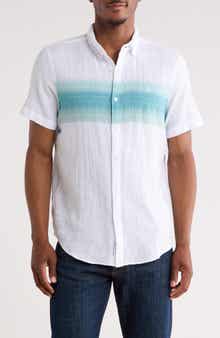 Original Penguin Chest Stripe Short Sleeve Crinkle Button-Down Shirt