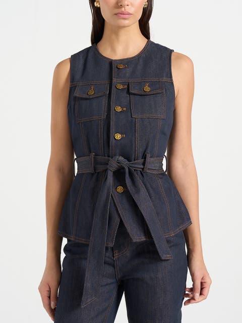 Darcy Denim Crew Neck Waistcoat