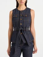Manière De Voir Darcy Denim Crew Neck Waistcoat