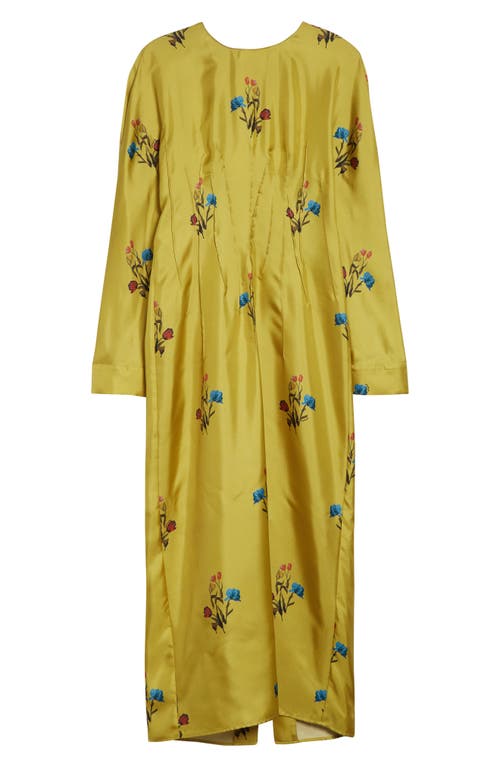 Marni Silk Dress With Long Sleeves And Embroidery In Animal Print
