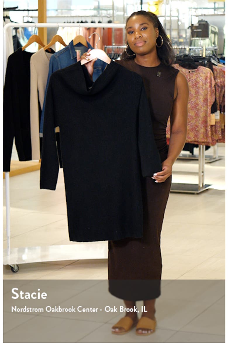 One-Shoulder Long Sleeve Rib Sweater Dress video