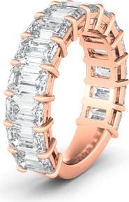 HauteCarat Emerald Cut Lab Created Diamond Eternity Band