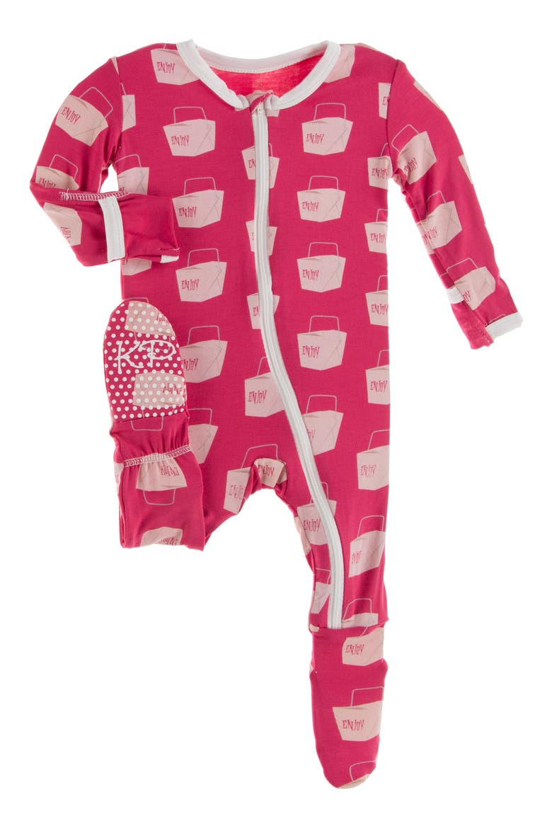 Takeout Print Fitted One-Piece Pajamas, Main, color, CHERRY PIE TAKEOUT