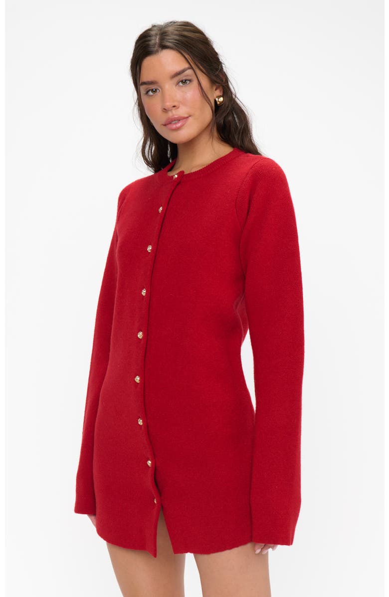 Show Me Your Mumu Marguerite Cardigan Dress, Main, color, Lover Red Knit