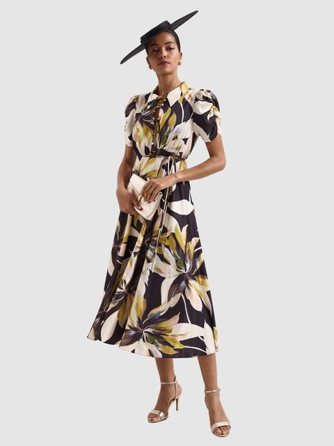 Bella Puff Sleeve Printed Shirt Dress