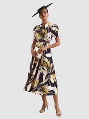 Phase Eight Bella Puff Sleeve Printed Shirt Dress