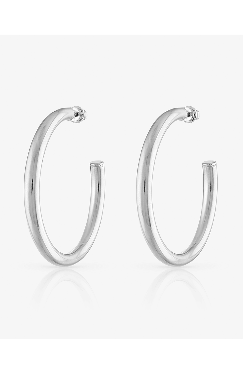 BEN ONI Medium Open Hoop Earrings, Main, color, Silver