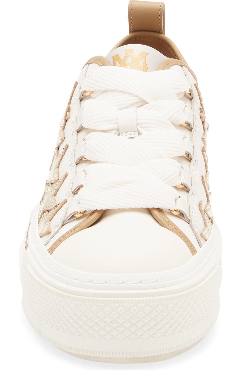 AMIRI Stars Court Low Top Platform Sneaker, Alternate, color, White/ Gold/ Brown