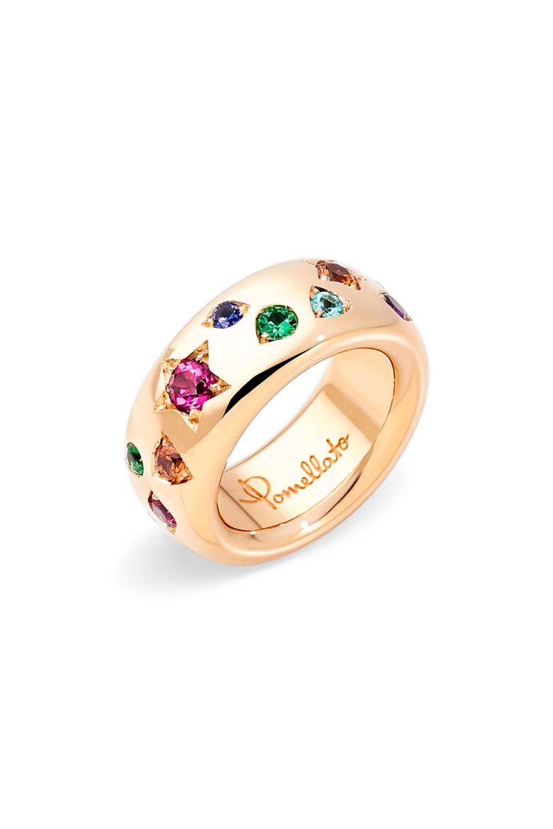 Iconica Large Multi Stone Ring, Main, color, ROSE GOLD/ MULTI