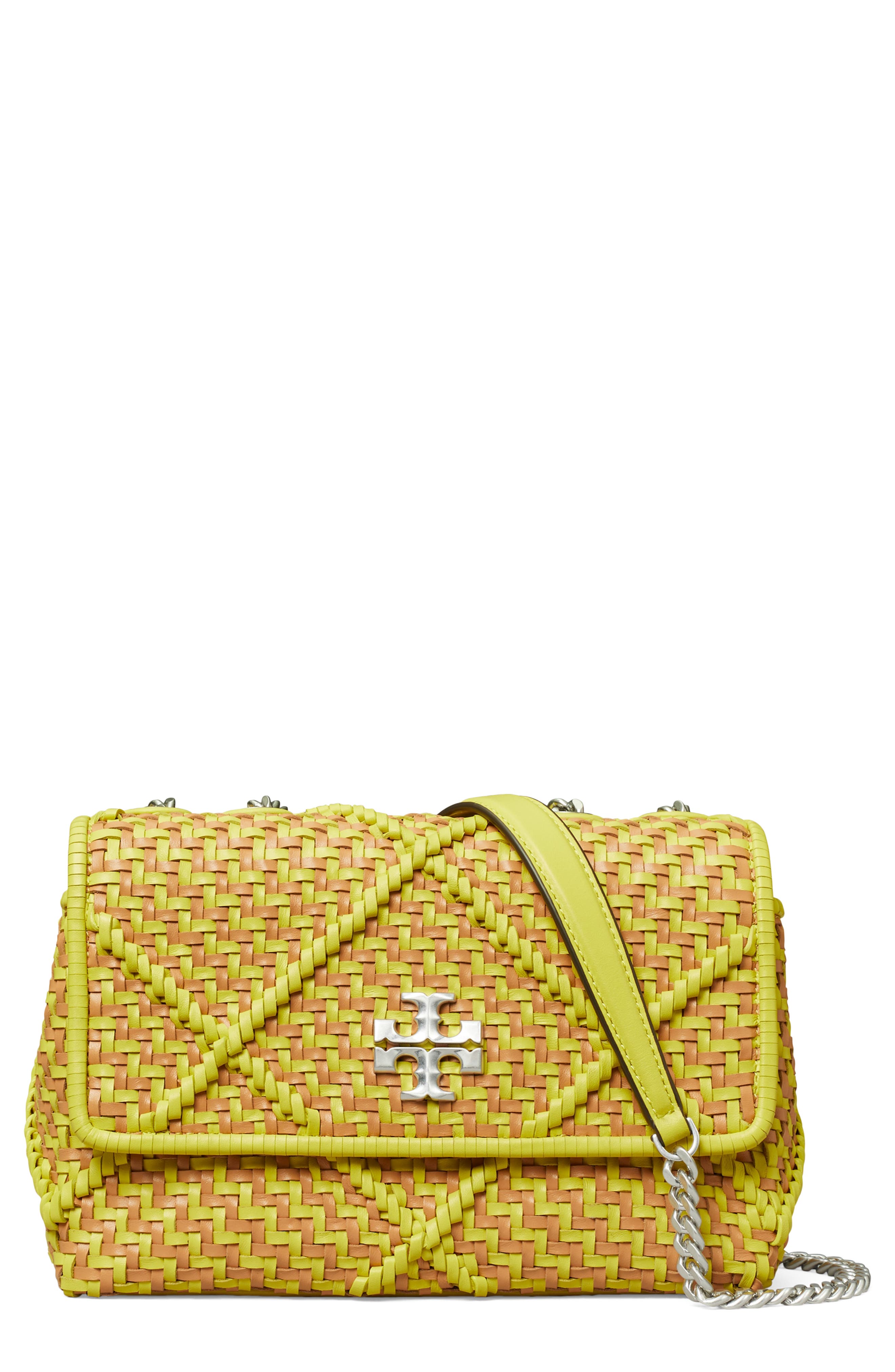 Tory Burch Small Kira Diamond Weave Convertible Leather Shoulder Bag, Main, color, 