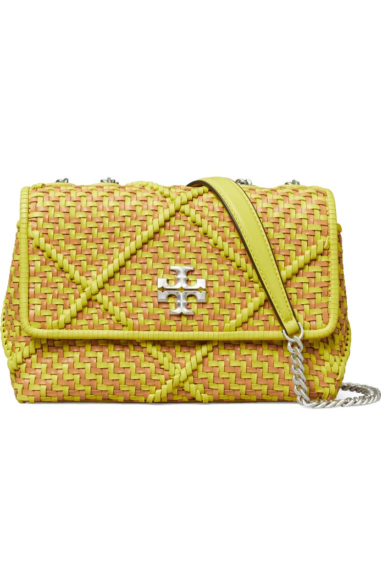 Tory Burch Small Kira Diamond Weave Convertible Leather Shoulder Bag, Main, color,