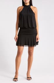 Madden Girl Halter Neck Tiered Minidress