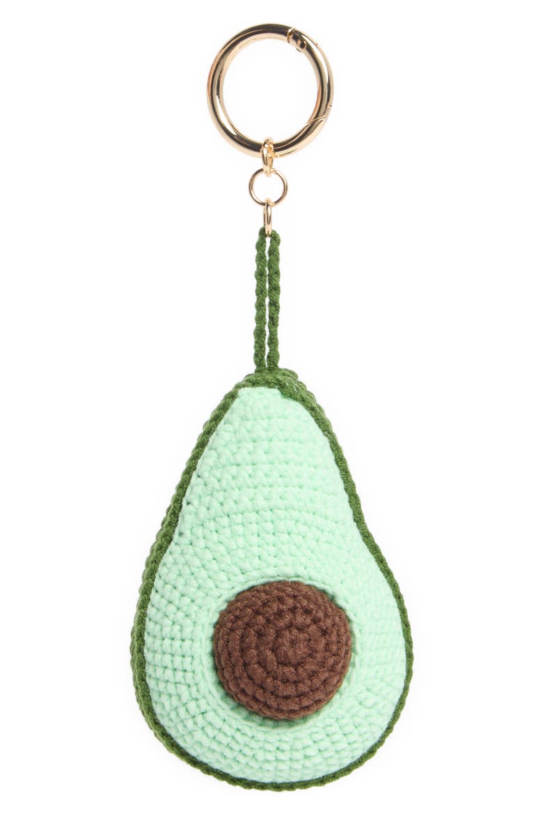 Crochet Avocado Bag Charm, Main, color, GREEN MULTI- GOLD