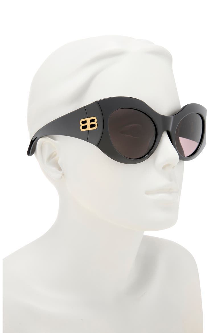 56mm Cat Eye Sunglasses, Alternate, color, BLACK BLACK GREY