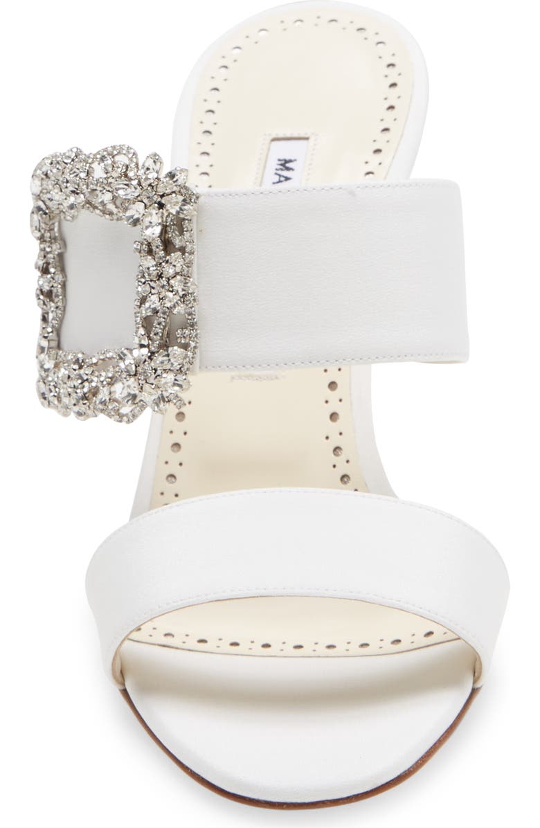 Manolo Blahnik Gable Crystal Buckle Slide Sandal, Alternate, color,