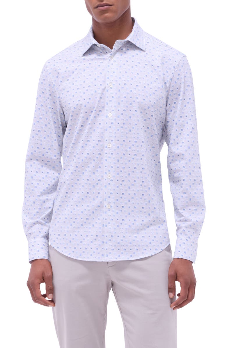 Bugatchi James OoohCotton<sup>®</sup> Button-Up Shirt, Main, color, Sand