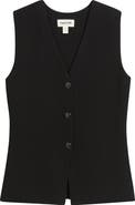 Open Edit Cutaway Button-Up Sweater Vest