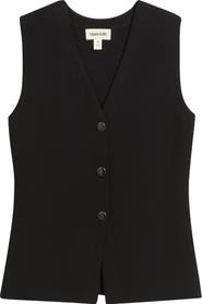 Open Edit Cutaway Button-Up Sweater Vest
