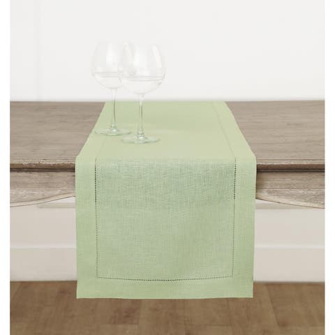 Linen Table Runner - Classic Hemstitch