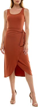 Socialite Knit Wrap Midi Dress