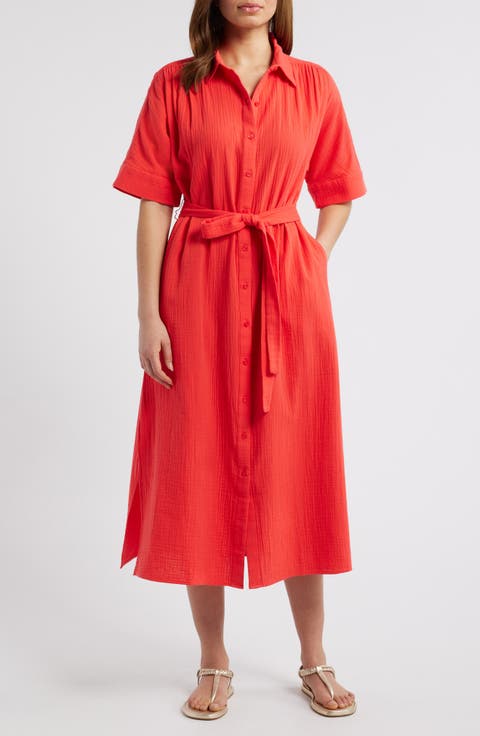 Belted Maxi Shirtdress