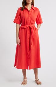 Caslon® Belted Maxi Shirtdress
