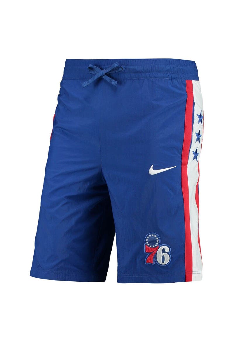 Men's Nike Royal Philadelphia 76ers Courtside Heritage Shorts, Alternate, color, Royal