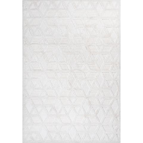 Talaia Neutral Geometric Indoor/Outdoor Area Rug