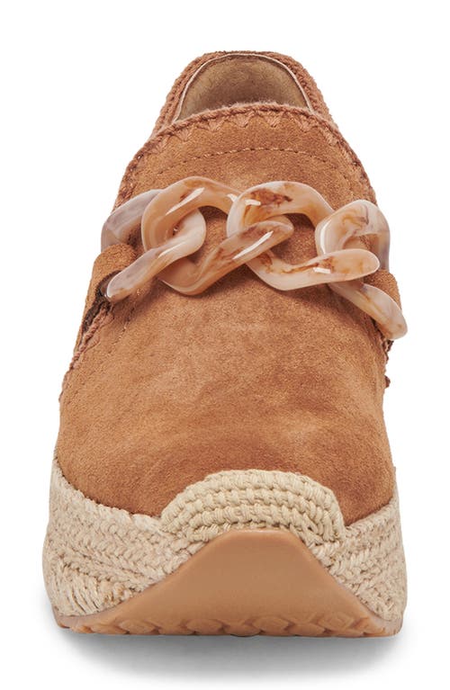 Dolce Vita Jhenee Espadrille Platform Sneaker In Pecan Perforated Suede