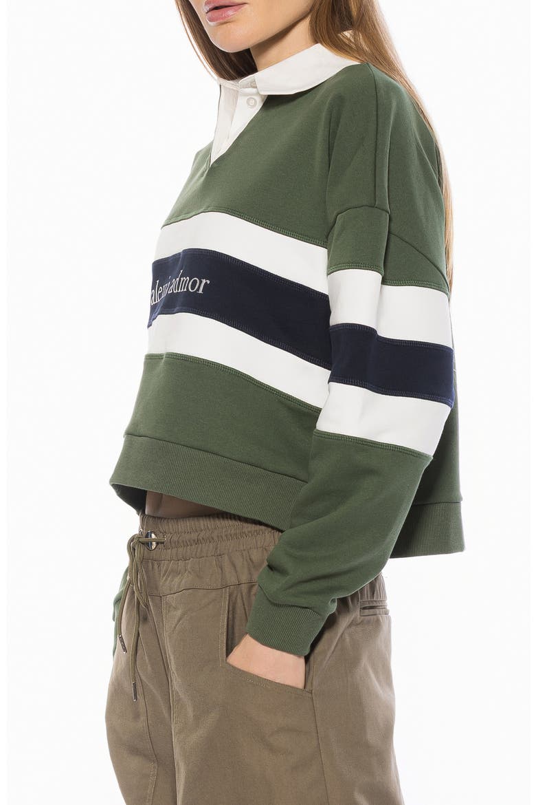 Lucian Branded Rugby Polo Sweatshirt, Alternate, color, SAGE MULTI
