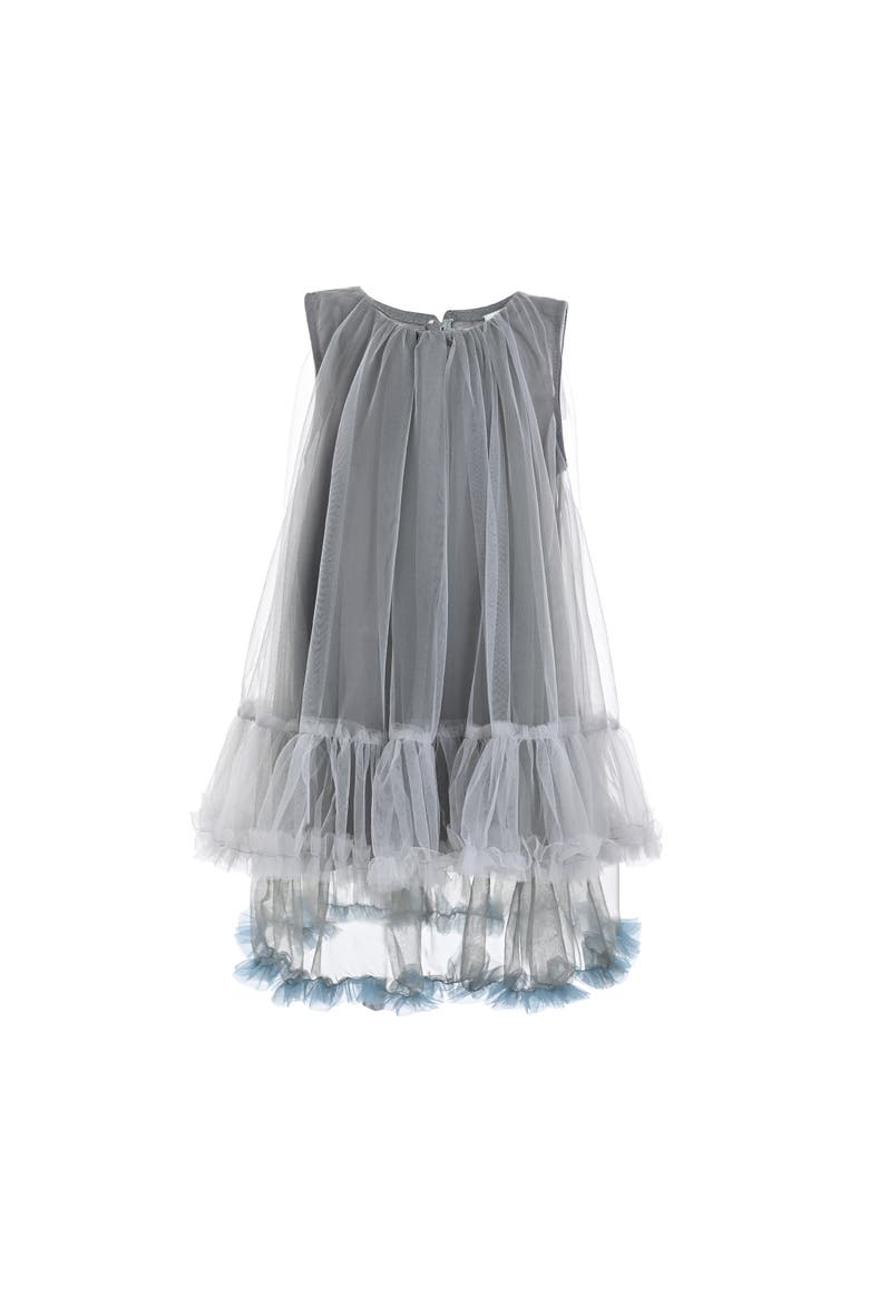 Tulle Ruffle Dress, Main, color, Grey