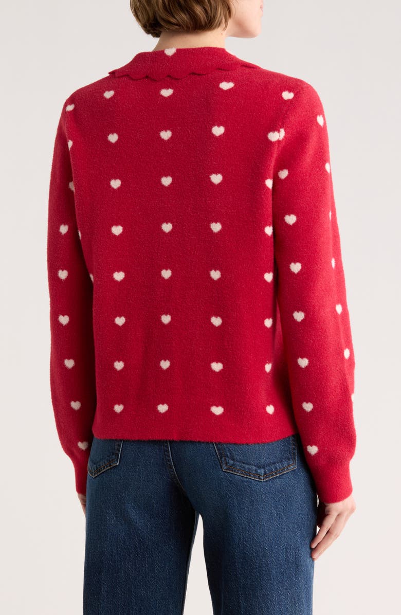 DR2 by Daniel Rainn Heart Collar Cardigan, Alternate, color, Red