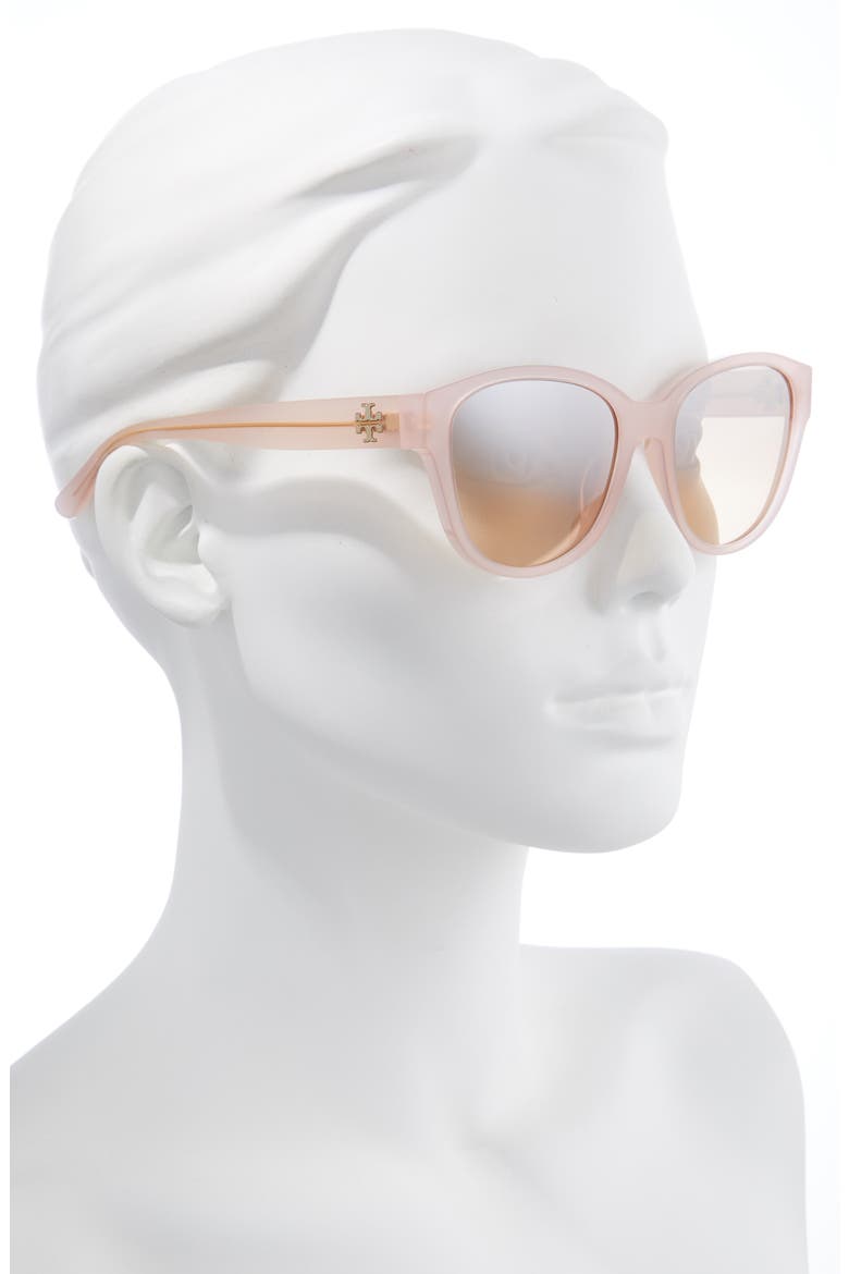 Kira 54mm Cat Eye Sunglasses, Alternate, color, BLUSH/ BROWN SILVER MIRROR