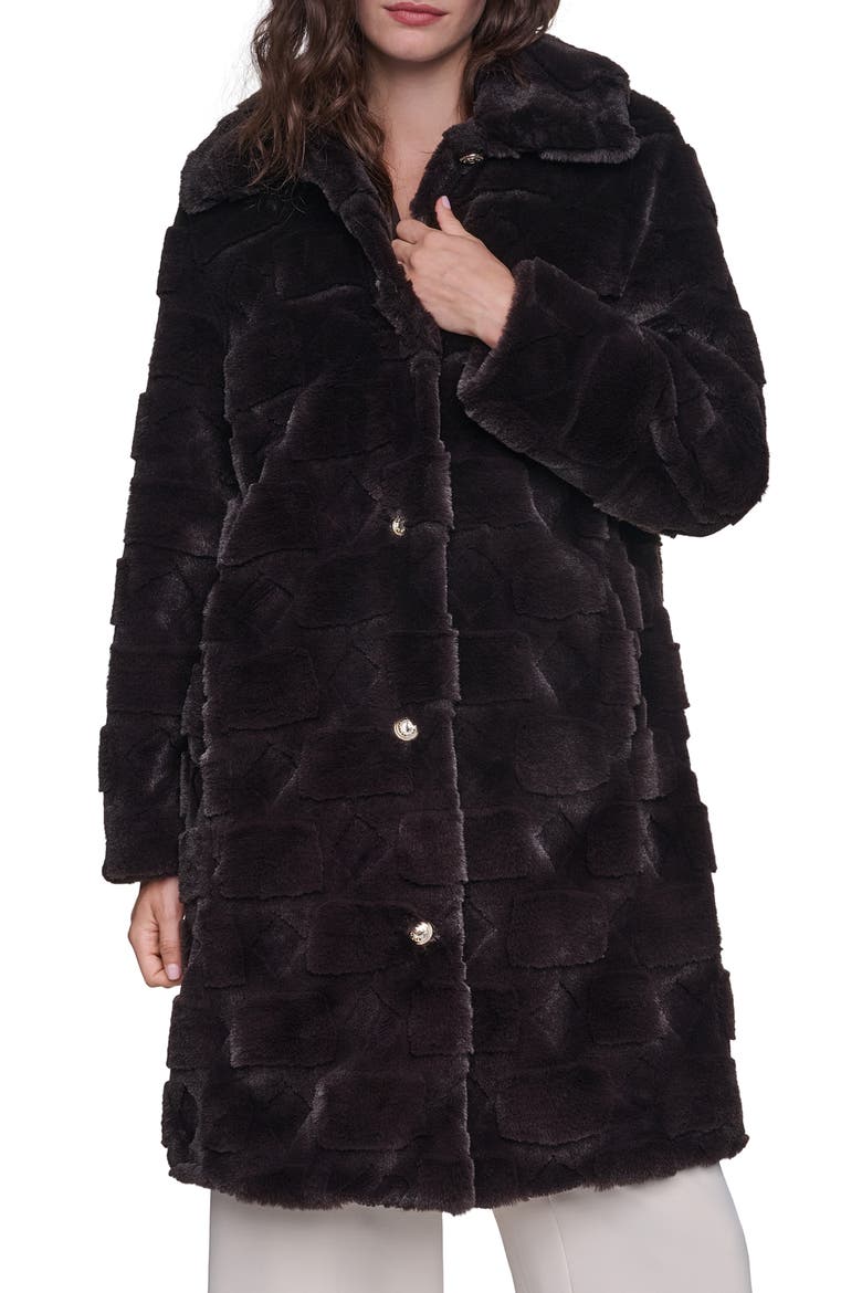 Faux Fur Coat, Main, color, CHOCOLATE