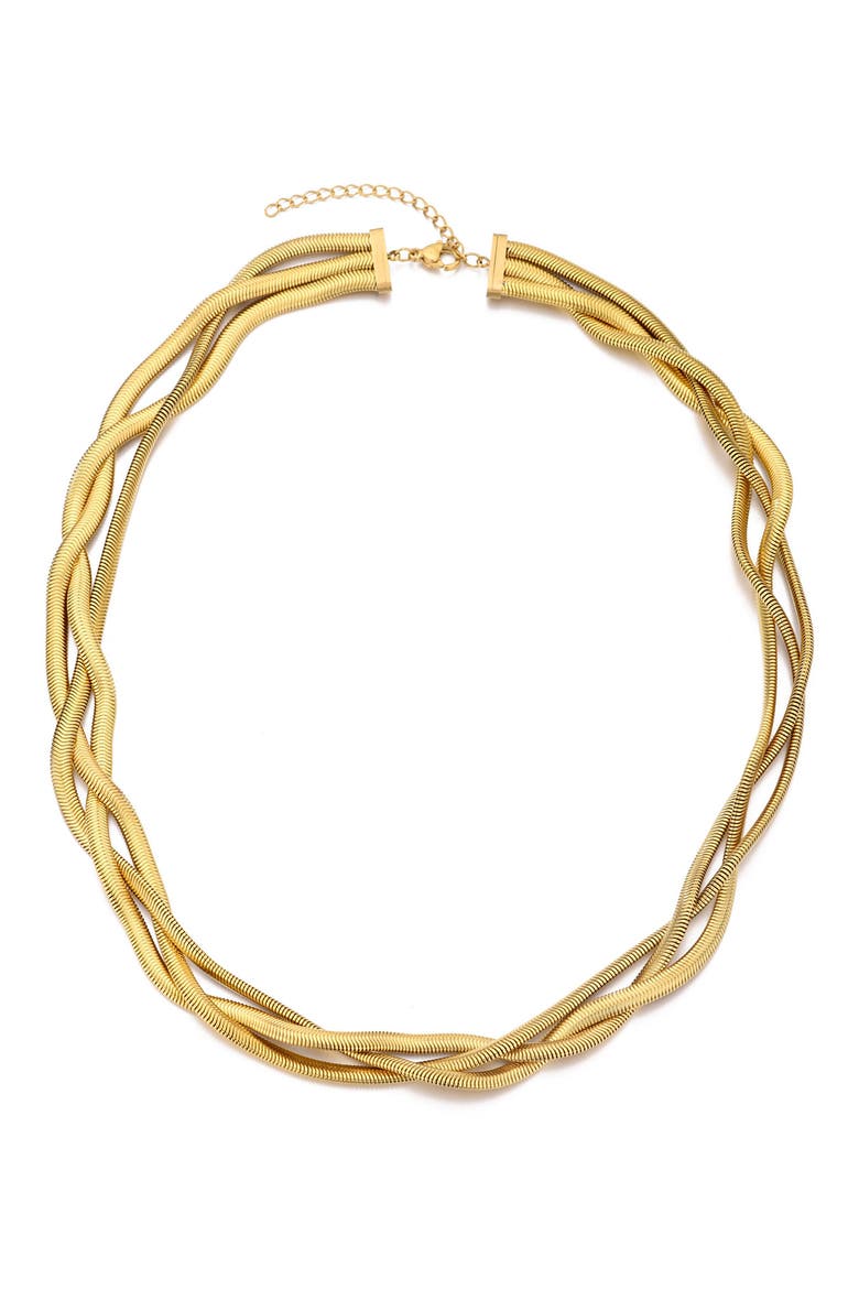 18K Gold Plated Woven Chain Necklace, Main, color, GOLD