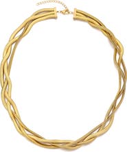 Adornia 18K Gold Plated Woven Chain Necklace