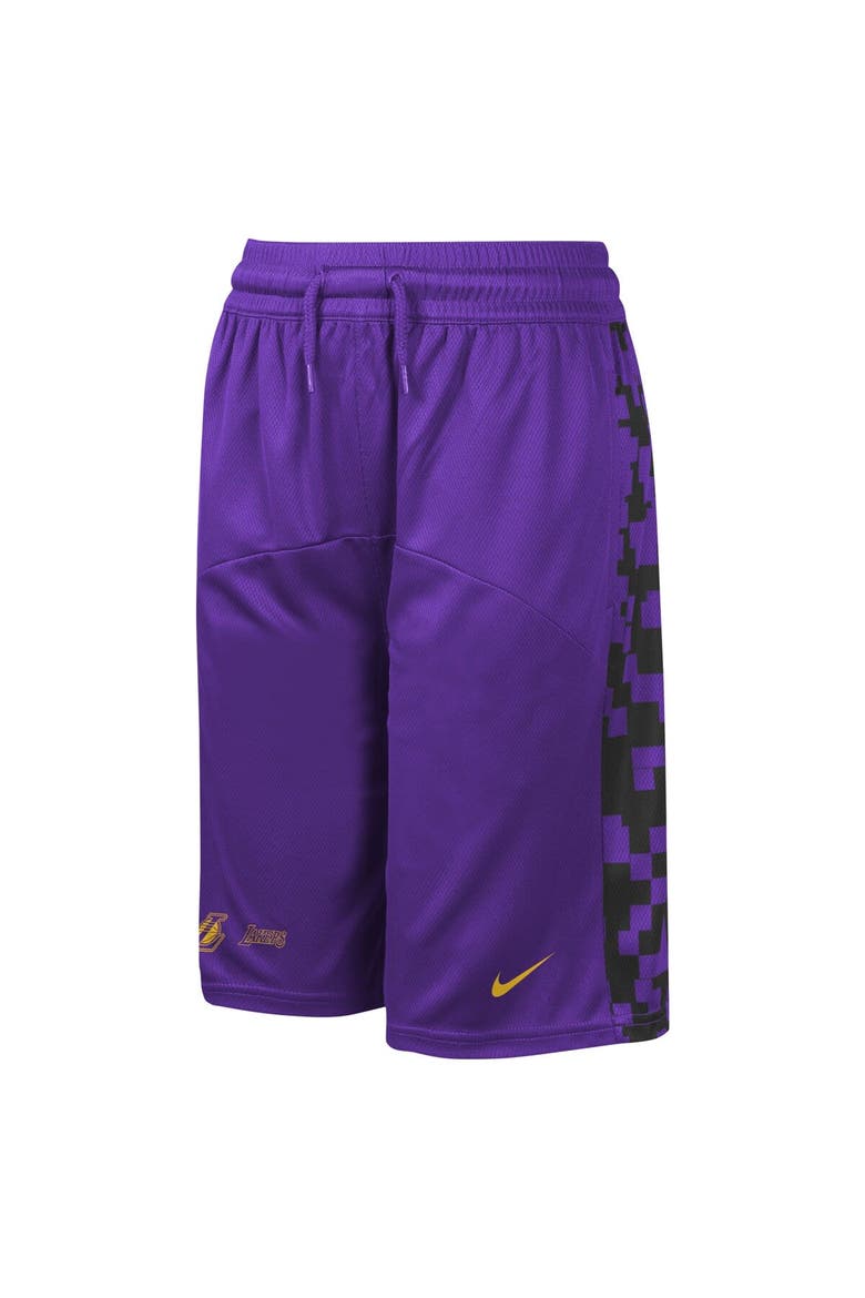 Youth Nike Purple Los Angeles Lakers Courtside Starting Five Team Shorts, Alternate, color, Purple