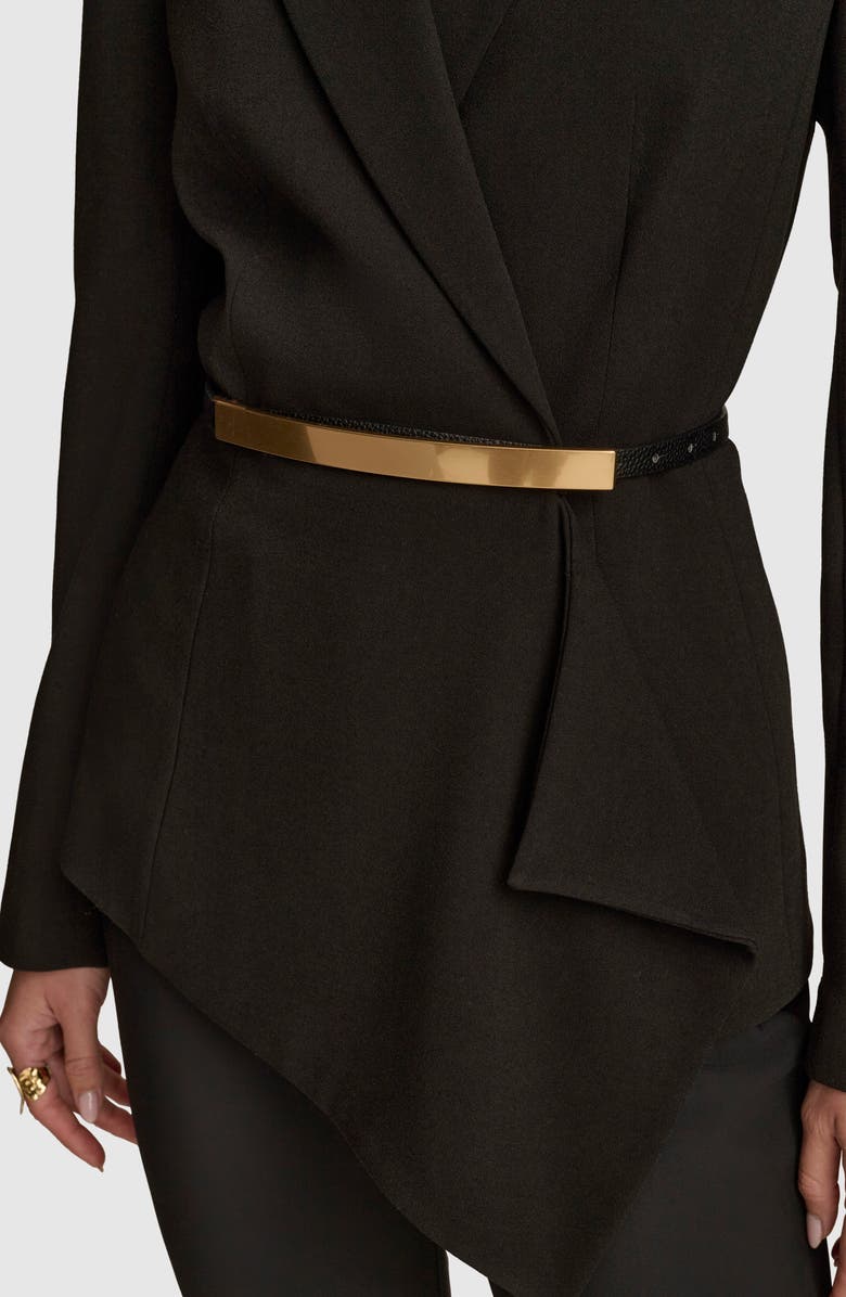 Donna Karan New York Belted Ruffle Detail Crepe Jacket, Alternate, color, 